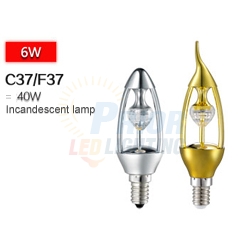 6W LED Candle Bulb C37 F37 for traditional lightings