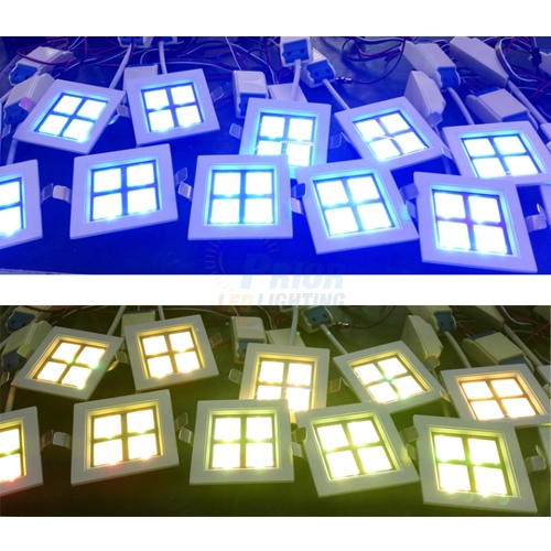 6x8W RGBW square led downlighers blue yellow.jpg