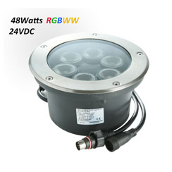 RGBW 48W Waterproof LED Underground Light 24VDC