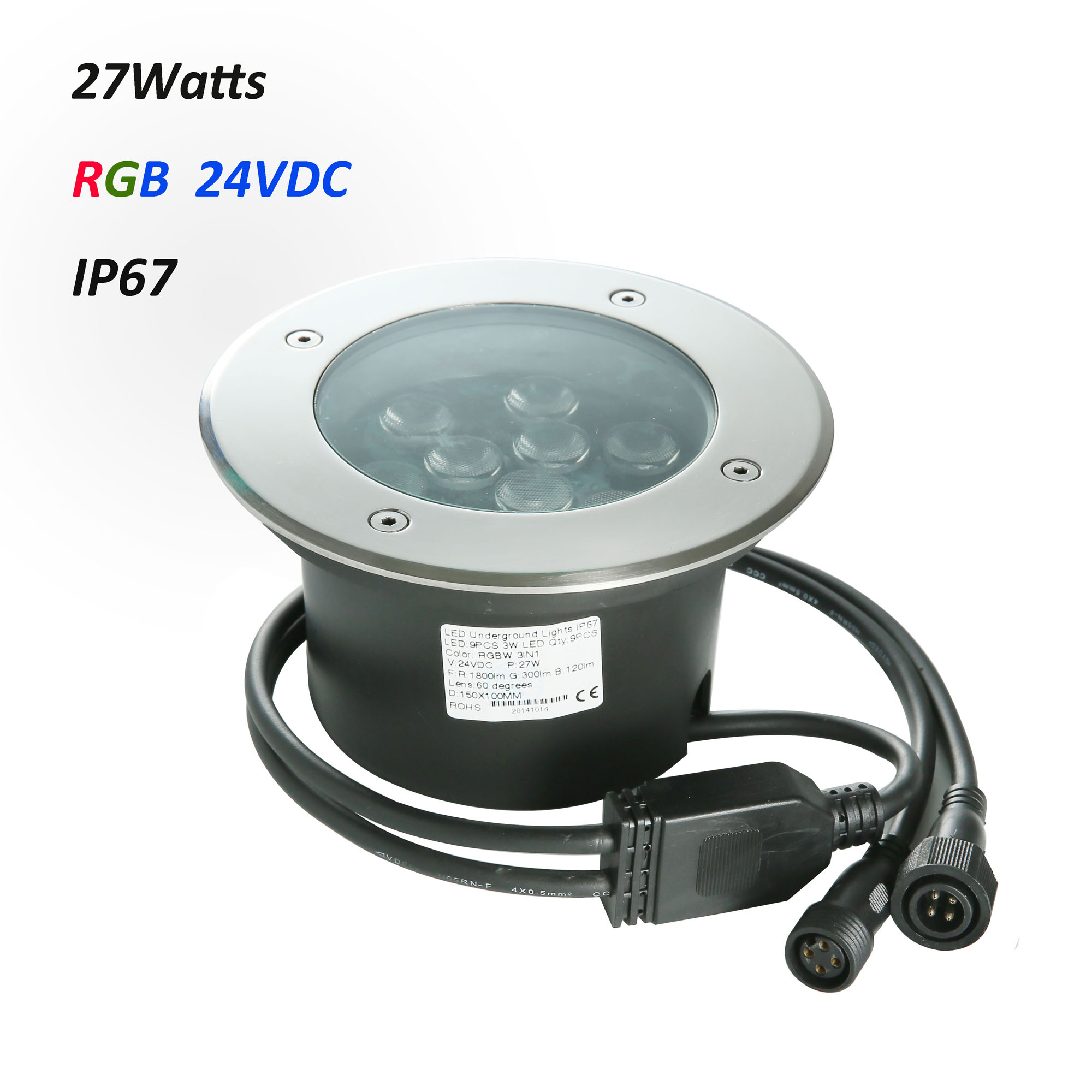 RGB 27W Waterproof LED Underground Light 24VDC