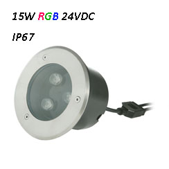 RGB 15W Waterproof LED Underground Light 24VDC